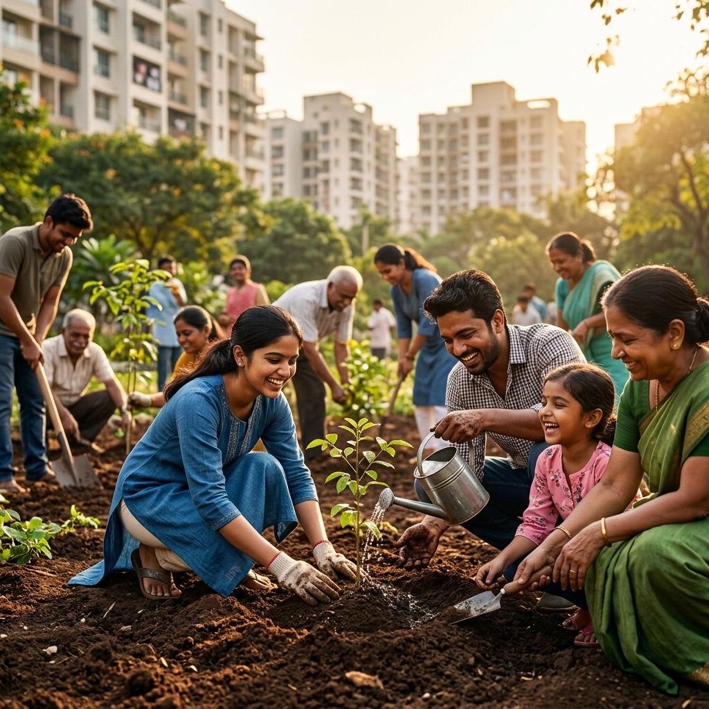 All-Is-Well community planting a tree